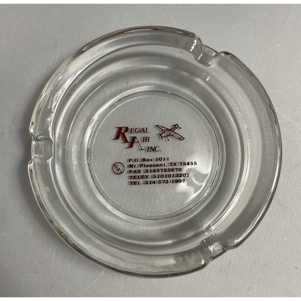 Vintage Ashtray‎ Regal Air Mt Pleasant Texas Americana 4.5" Advertising